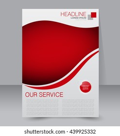 Abstract flyer design background. Brochure template. To be used for magazine cover, business mockup, education, presentation, report. Red color
