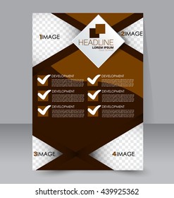 Abstract flyer design background. Brochure template. To be used for magazine cover, business mockup, education, presentation, report. Brown color