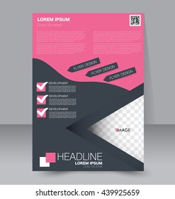 Abstract flyer design background. Brochure template. To be used for magazine cover, business mockup, education, presentation, report. Pink and grey color
