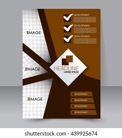 Abstract flyer design background. Brochure template. To be used for magazine cover, business mockup, education, presentation, report. Brown color