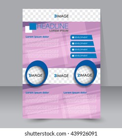 Abstract flyer design background. Brochure template. To be used for magazine cover, business mockup, education, presentation, report. Pink and blue color