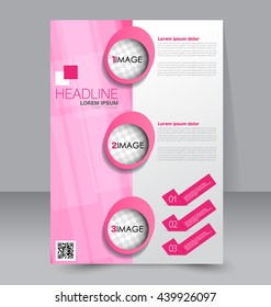 Abstract flyer design background. Brochure template. To be used for magazine cover, business mockup, education, presentation, report. Pink color