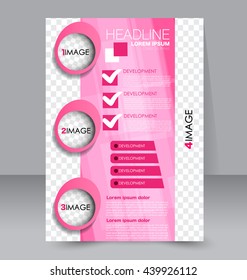 Abstract flyer design background. Brochure template. To be used for magazine cover, business mockup, education, presentation, report. Pink color