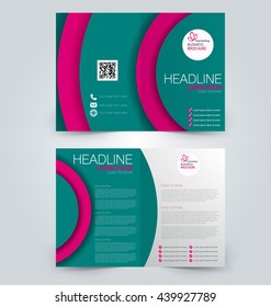 Abstract flyer design background. Brochure template. Can be used for magazine cover, business mockup, education, presentation, report. Green and pink color