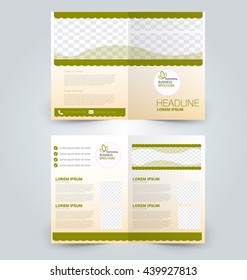 Abstract flyer design background. Brochure template. Can be used for magazine cover, business mockup, education, presentation, report. Green color