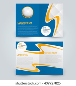 Abstract flyer design background. Brochure template. Can be used for magazine cover, business mockup, education, presentation, report. Blue and yellow color
