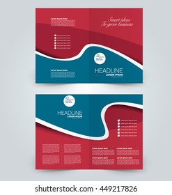 Abstract flyer design background. Brochure template. Can be used for magazine cover, business mockup, education, presentation, report. Blue and red color.