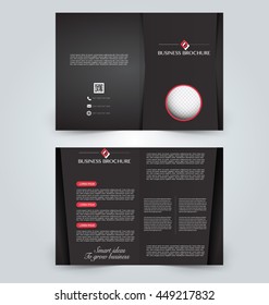 Abstract flyer design background. Brochure template. Can be used for magazine cover, business mockup, education, presentation, report. Black and red color.