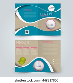 Abstract flyer design background. Brochure template. Can be used for magazine cover, business mockup, education, presentation, report. Blue, pink, and brown color.