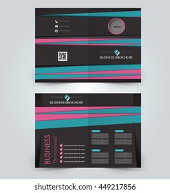 Abstract flyer design background. Brochure template. Can be used for magazine cover, business mockup, education, presentation, report. Black, pink, and blue color.