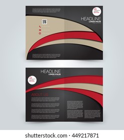 Abstract flyer design background. Brochure template. Can be used for magazine cover, business mockup, education, presentation, report.  Black, red, and brown color.