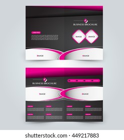 Abstract flyer design background. Brochure template. Can be used for magazine cover, business mockup, education, presentation, report. Black and pink color.