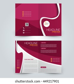 Abstract flyer design background. Brochure template. Can be used for magazine cover, business mockup, education, presentation, report. Pink color.