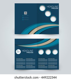 Abstract flyer design background. Brochure template. Can be used for magazine cover, business mockup, education, presentation, report. Blue and brown color.