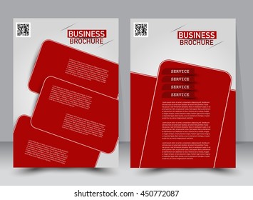 Abstract flyer design background. Brochure template. Can be used for magazine cover, business mockup, education, presentation, report. a4 size with editable elements. Red color.