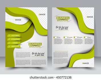 Abstract flyer design background. Brochure template. Can be used for magazine cover, business mockup, education, presentation, report. a4 size with editable elements. Green color.