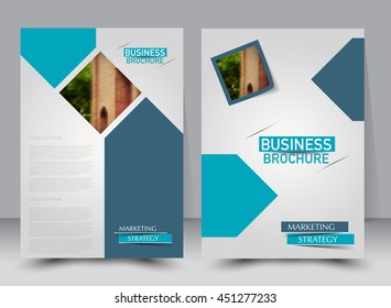 Abstract flyer design background. Brochure template. Can be used for magazine cover, business mockup, education, presentation, report. a4 size with editable elements. Blue color.