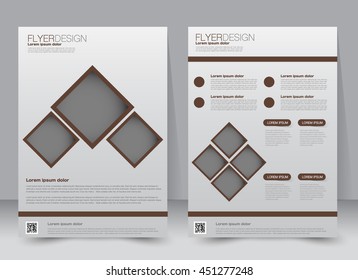 Abstract flyer design background. Brochure template. Can be used for magazine cover, business mockup, education, presentation, report. a4 size with editable elements. Brown color.