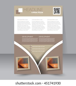 Abstract flyer design background. Brochure template. To be used for magazine cover, business mockup, Brown color