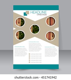 Abstract flyer design background. Brochure template. To be used for magazine cover, business mockup, education, presentation, report. Green color