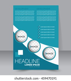 Abstract flyer design background. Brochure template. To be used for magazine cover, business mockup, education, presentation, report.  Blue color.