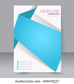 Abstract flyer design background. Brochure template. To be used for magazine cover, business mockup, education, presentation, report.  Blue and pink color.