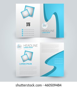 Abstract flyer design background. Brochure template. Can be used for magazine cover, business mockup, education, presentation, report. Blue color