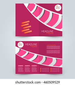 Abstract flyer design background. Brochure template. Can be used for magazine cover, business mockup, education, presentation, report. Pink color