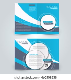 Abstract flyer design background. Brochure template. Can be used for magazine cover, business mockup, education, presentation, report. Blue color