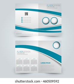 Abstract flyer design background. Brochure template. Can be used for magazine cover, business mockup, education, presentation, report. Blue color
