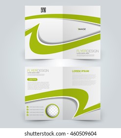 Abstract flyer design background. Brochure template. Can be used for magazine cover, business mockup, education, presentation, report. Green color