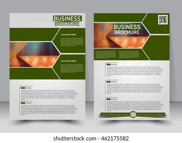 Abstract flyer design background. Brochure template. Can be used for magazine cover, business mockup, education, presentation, report. a4 size with editable elements. 
