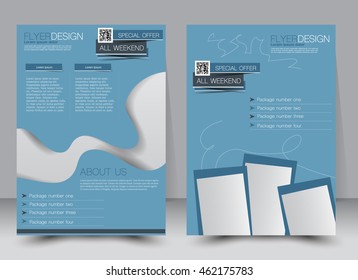 Abstract flyer design background. Brochure template. Can be used for magazine cover, business mockup, education, presentation, report. a4 size with editable elements. 