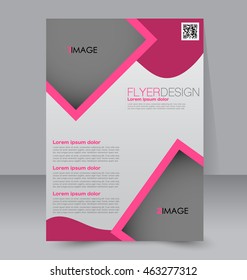 Abstract flyer design background. Brochure template. To be used for magazine cover, business mockup, education, presentation, report.  Pink color