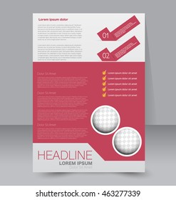 Abstract flyer design background. Brochure template. To be used for magazine cover, business mockup, education, presentation, report.  Red and orange color