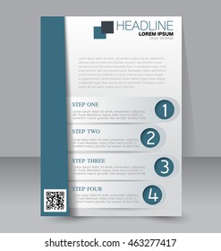 Abstract flyer design background. Brochure template. To be used for magazine cover, business mockup, education, presentation, report.  Blue color