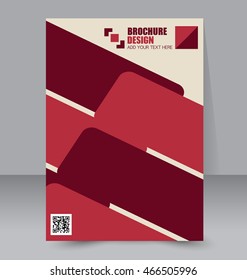 Abstract flyer design background. Brochure template. To be used for magazine cover, business mockup, education, presentation, report.  Red color.