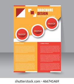 Abstract flyer design background. Brochure template. To be used for magazine cover, business mockup, education, presentation, report.  Red and orange color.