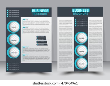 Abstract flyer design background. Brochure template. Annual report cover. For magazine front page, business, education, presentation. Vector illustration a4 size. Blue and grey color.