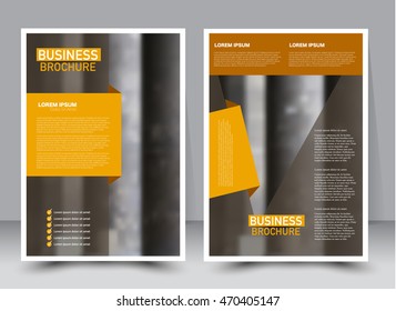 Abstract flyer design background. Brochure template. Annual report cover. For magazine front page, business, education, presentation. Vector illustration a4 size. Orange color.