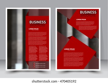 Abstract flyer design background. Brochure template. Annual report cover. For magazine front page, business, education, presentation. Vector illustration a4 size. Red color.