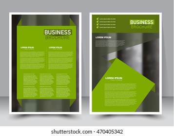 Abstract flyer design background. Brochure template. Annual report cover. For magazine front page, business, education, presentation. Vector illustration a4 size. Green color.