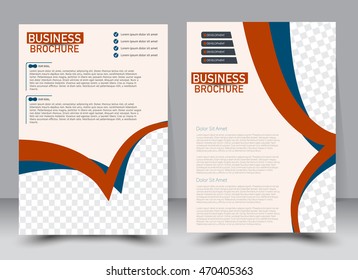 Abstract flyer design background. Brochure template. Annual report cover. For magazine front page, business, education, presentation. Vector illustration a4 size. Blue and red color.