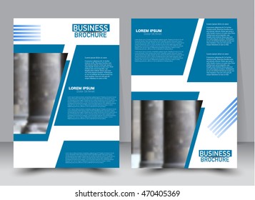 Abstract flyer design background. Brochure template. Annual report cover. For magazine front page, business, education, presentation. Vector illustration a4 size. Blue color.
