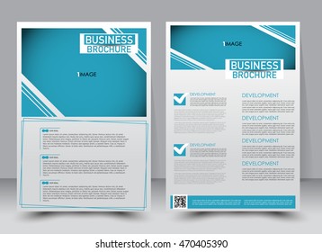 Abstract flyer design background. Brochure template. Annual report cover. For magazine front page, business, education, presentation. Vector illustration a4 size. Blue color.