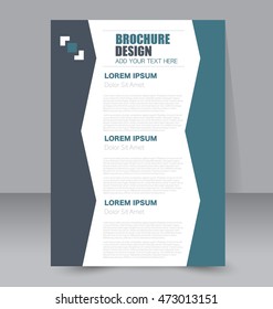 Abstract flyer design background. Brochure template. For magazine cover, business mockup, education, presentation, report.  Blue color. Vector illustration