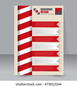 Abstract flyer design background. Brochure template. For magazine cover, business mockup, education, presentation, report.  Red color. Vector illustration