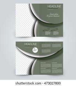 Abstract flyer design background. Brochure template. Can be used for magazine cover, business mockup, education, presentation, report. Green color