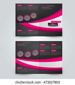 Abstract flyer design background. Brochure template. Can be used for magazine cover, business mockup, education, presentation, report. Pink and black color