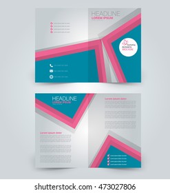 Abstract flyer design background. Brochure template. Can be used for magazine cover, business mockup, education, presentation, report. Pink and blue color